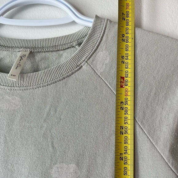 Rylee + Cru long sleeve sweater dress neutral cloud print cotton blend girls 8-9 - Picture 8 of 12